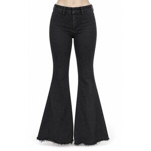 Judy Blue Pull On Super Flare Jeans Womens Size 11/30 Black Stretch Comfort NEW